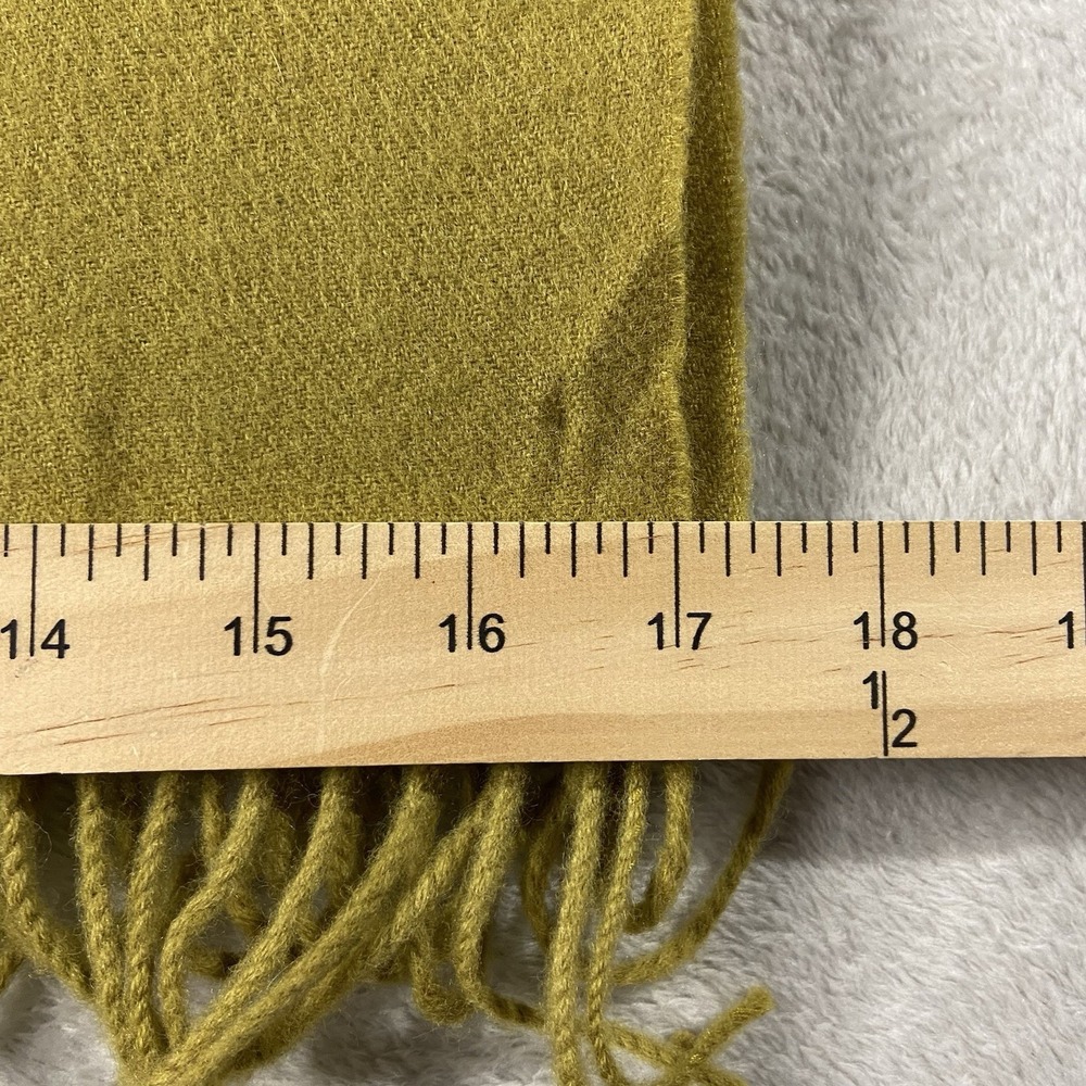 Bruestle 100% Wool Scarf Wrap 17"x66" Green Quiet Luxury Minimalist Chic Forest - Picture 6 of 8
